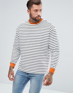 Свободный свитшот в полоску ASOS - Черный