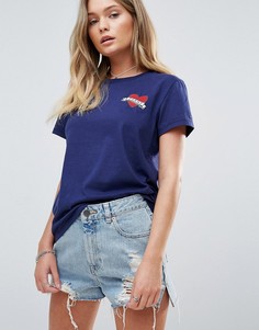 Футболка с нашивкой и логотипом Tommy Hilfiger Denim - Синий