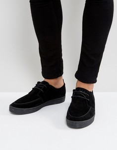 Черные замшевые кроссовки на крепированной подошве Fred Perry Shields - Черный