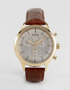 Часы с коричневым кожаным ремешком BOSS By Hugo Boss 1513545 Companion - Коричневый