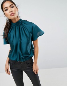 Топ с воротником-стойкой и завязками на спине ASOS - Черный