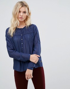 Блузка с вышивкой Pepe Jeans - Синий