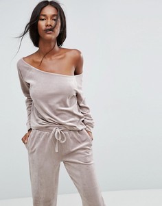 Велюровый свитшот ASOS LOUNGE - Розовый