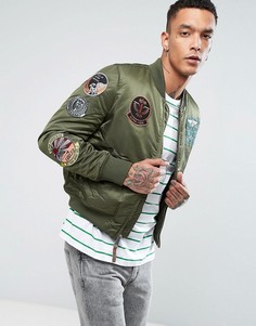Темно-зеленый бомбер Alpha Industries MA-1 - Зеленый