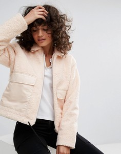 Свободная куртка из искусственного меха Dr Denim - Розовый