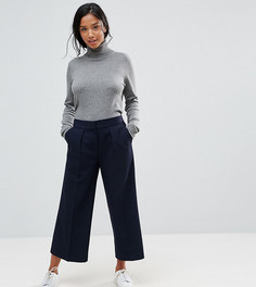 Укороченные брюки с заниженной талией ASOS PETITE - Темно-синий