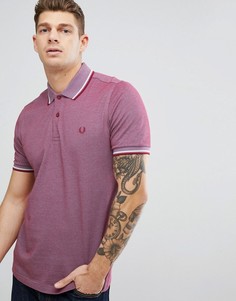 Узкое поло красного цвета с 2-цветной окантовкой Fred Perry - Красный