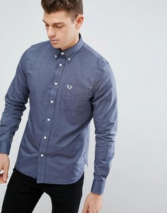 Темно-синяя оксфордская рубашка с карманом Fred Perry - Темно-синий