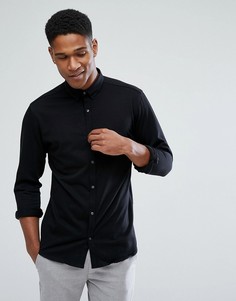 Трикотажная рубашка узкого кроя Jack &amp; Jones Premium - Черный