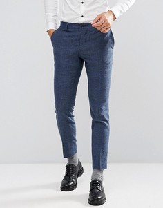 Облегающие брюки из твида в елочку Jack &amp; Jones - Синий