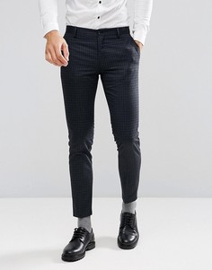 Облегающие брюки в клетку Jack &amp; Jones Premium - Темно-синий
