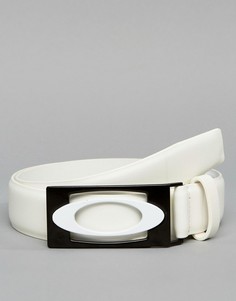 Белый кожаный ремень с логотипом на пряжке Oakley Golf Pro - Белый