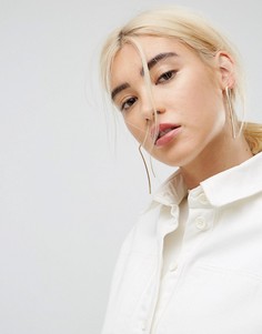 Изогнутые серьги-протяжки ASOS - Золотой