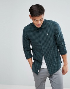 Фланелевая рубашка классического кроя в сине-зеленую клетку Jack Wills Salcombe - Зеленый