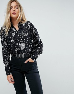 Укороченная рубашка с принтом ASOS - Мульти