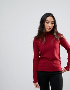 Вязаный джемпер с высоким воротом Pieces Fiona - Красный