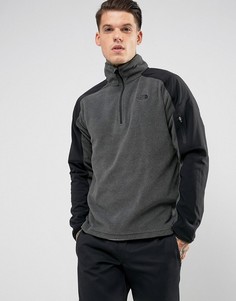 Серый флисовый свитшот в 2 тонах с молнией 1/4 The North Face Glacier Delta - Серый
