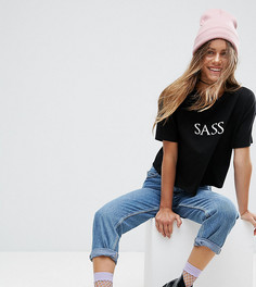 Футболка с принтом ASOS PETITE - Черный