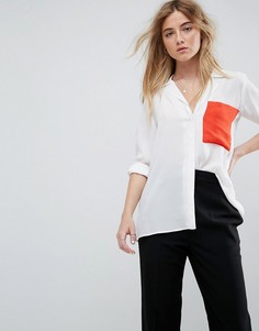 Блузка с контрастным карманом ASOS - Белый
