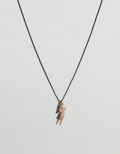 Ожерелье с двумя подвесками-молниями темно-серого и золотисто-розового цветов Simon Carter - Мульти