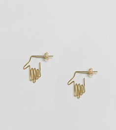 Серебряные позолоченные серьги-гвоздики ASOS - Золотой