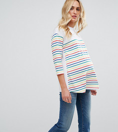 Топ с полоску с контрастной кокеткой ASOS Maternity - Мульти