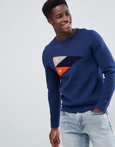 Синий свитер с круглым вырезом Tommy Hilfiger Bastian - Синий