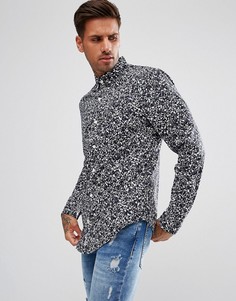 Темно-синяя узкая рубашка с цветочным принтом Original Penguin - Темно-синий