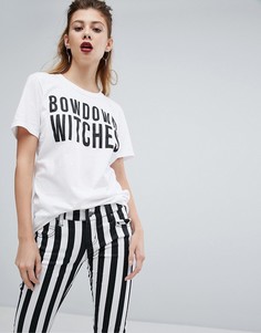 Футболка с надписью Boohoo Halloween - Белый