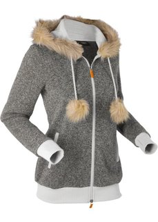 Вязаная флисовая куртка с длинным рукавом (шиферно-серый меланж) Bonprix