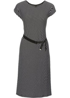 Платье (черный/белый в полоску) Bonprix