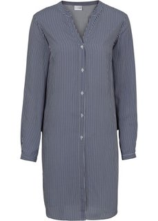 Длинная блузка в полоску (цвет белой шерсти/темно-синий в полоску) Bonprix