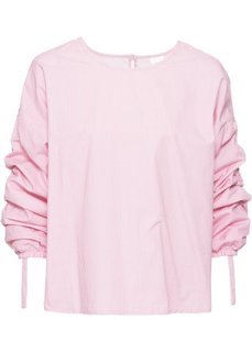 Блузка с драпировками (малиновая роза/кремовый в полоску) Bonprix