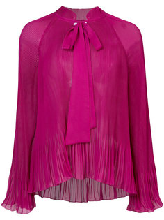 Long Sleeve Pleated Blouse With Scarf Neck Derek Lam 10 Crosby