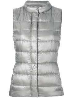 mandarin neck metallic gilet Herno