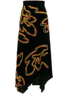 floral asymmetric velvet skirt Peter Pilotto