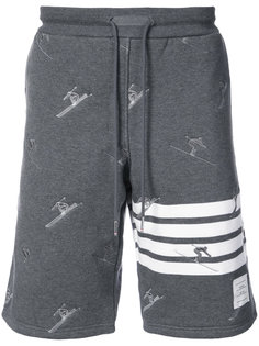 Classic Sweatshort In Quilted Loopback Cotton With Skier Embroidery Thom Browne