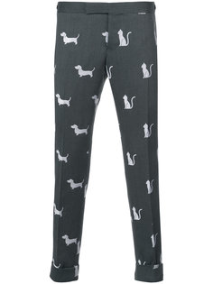 Low Rise Skinny Side Tab Trouser With Funmix &amp; Hector Embroidery Thom Browne