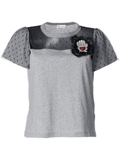 футболка с кружевными вставками Red Valentino