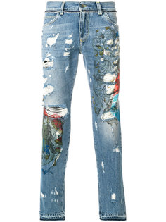 джинсы скинни с потертой отделкой Dolce &amp; Gabbana