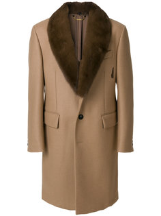 однобортное пальто Versace