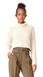 525 America Shaker Turtleneck Bell Sleeve Sweater