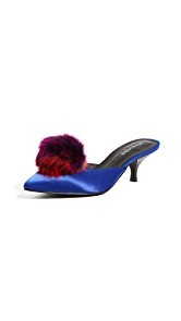 Jeffrey Campbell Jena2 Point Toe Pom Pom Mules