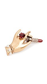 Marc Jacobs Hand with Lipstick Big Brooch