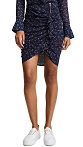 Veronica Beard Spencer Ruched Zipper Skirt