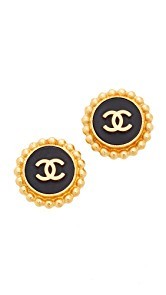 What Goes Around Comes Around Chanel Button Clip On Earrings (Previously Owned)