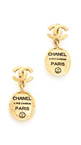 What Goes Around Comes Around Chanel Cambon Dangle Clip On Earrings (Previously Owned)
