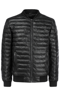 Зимний кожаный бомбер на искусственном пуху Urban Fashion for men