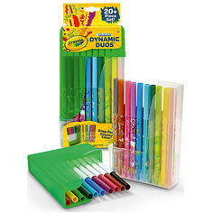Парные фломастеры Crayola Dynamic Duos Super Tips Markers, 20 штук