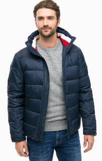 Синий пуховик со съемным капюшоном Hilfiger Denim